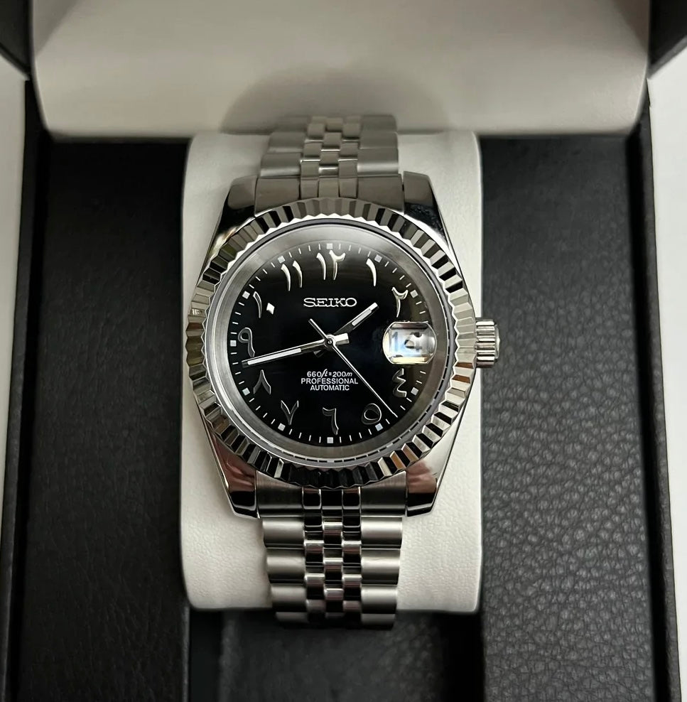Seiko Date-Just Mod ‘Black Arabic Dial’ 36/39
