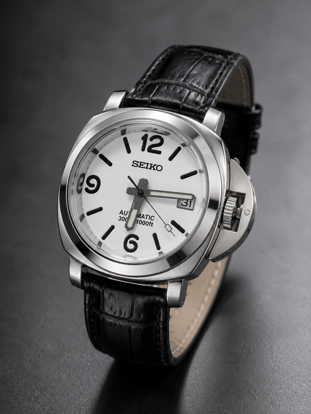 PanSeiko Mod ‘White Dial Leather Strap’ 42