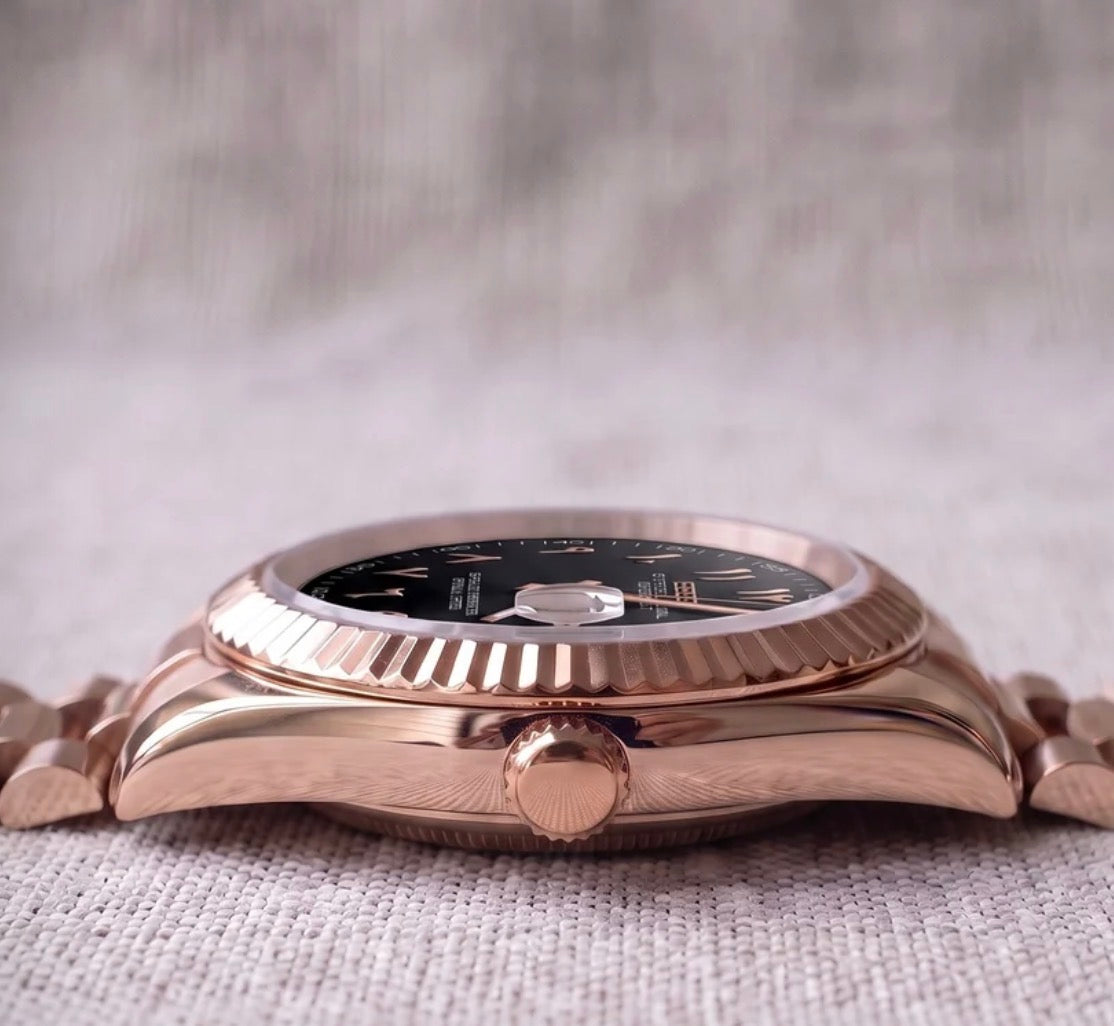 Seiko Date-just Mod Rose Gold ‘Black Arabic Dial’ 36/39