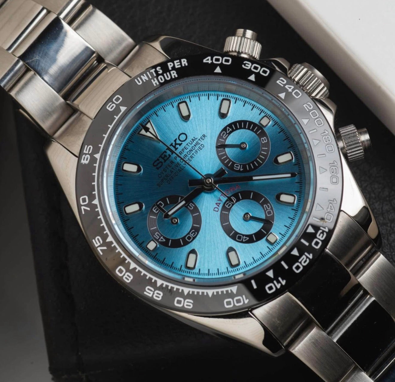 Daytona Mod ‘Steel/ Aqua Blue Dial’ 40