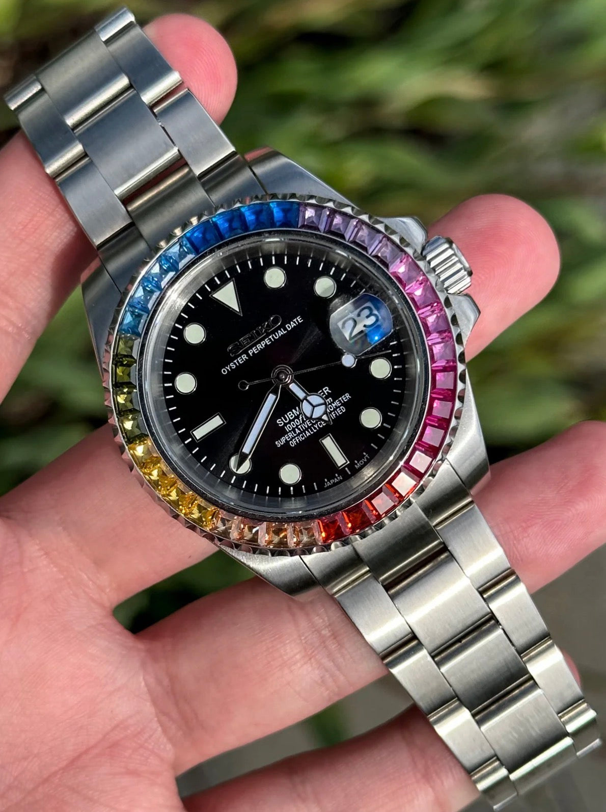 Seiko Submariner Mod ‘Rainbow Bezel’ 40