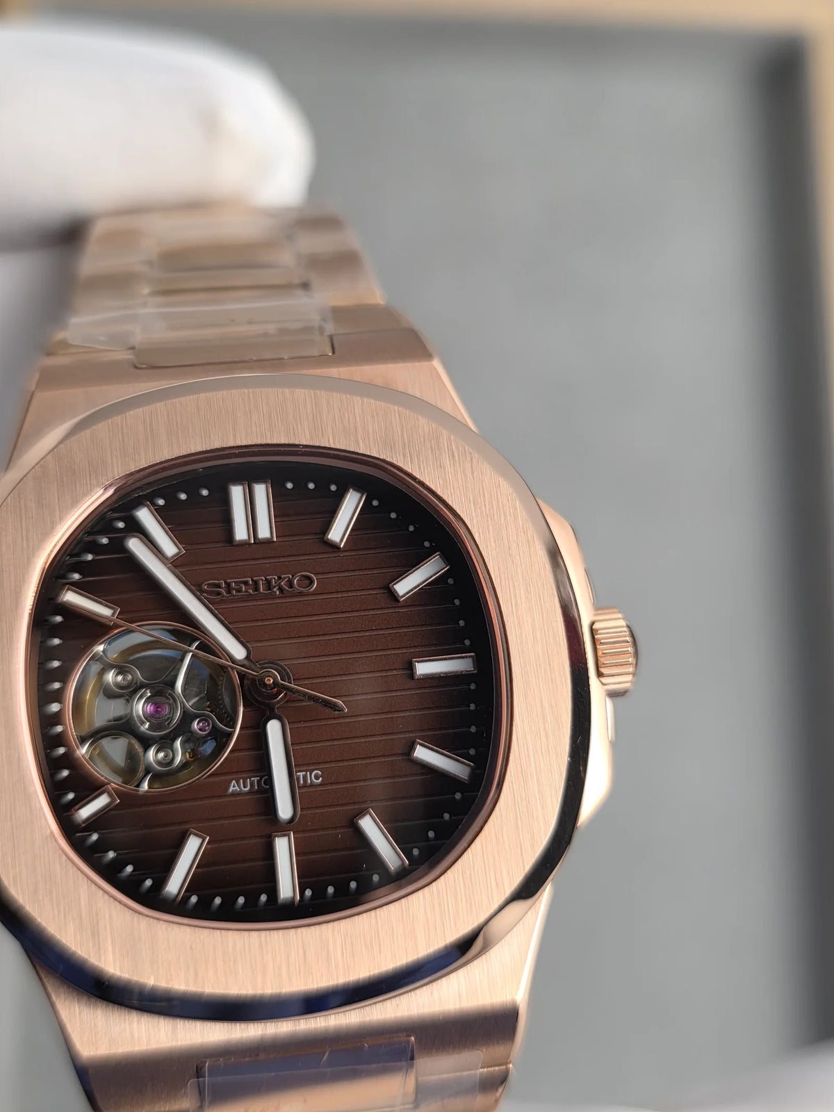 Seiko Nautilus Mod ‘Rose Gold Open Heart’ 40