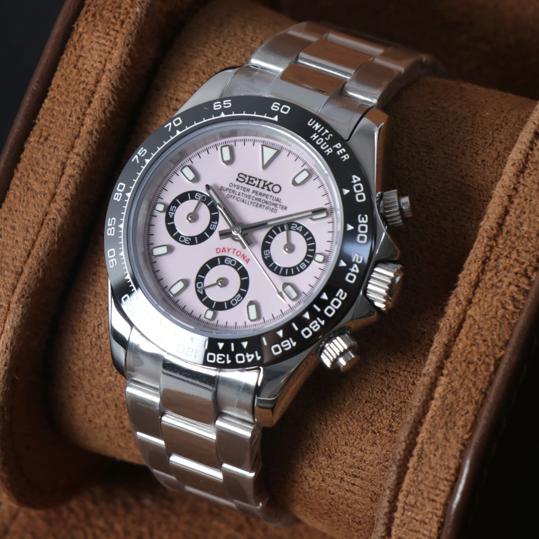 Seiko Daytona Mod ‘Steel Blush Pink Dial’ 40