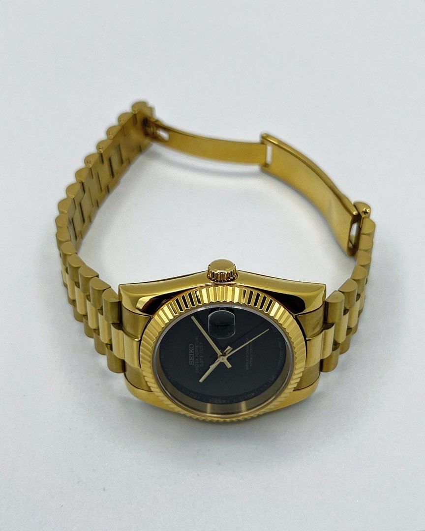 Seiko Date-just Mod Full Gold ‘Onyx Dial’ 36/39