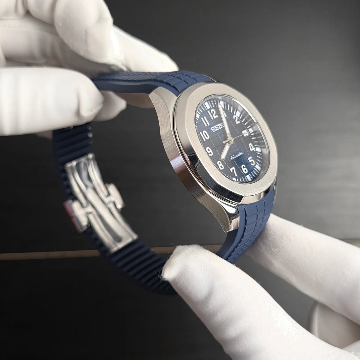Seiko Aquanaut Mod ‘Steel Blue Dial’ Rubber Strap 40