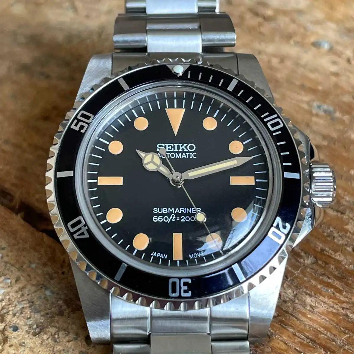 Seiko Mod ‘Vintage Submariner-Black Dial’ 40