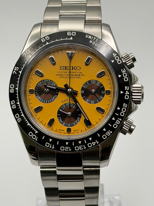 Seiko Daytona Mod Special Edition ‘Yellow Dial/ Brown Subdial’ 40