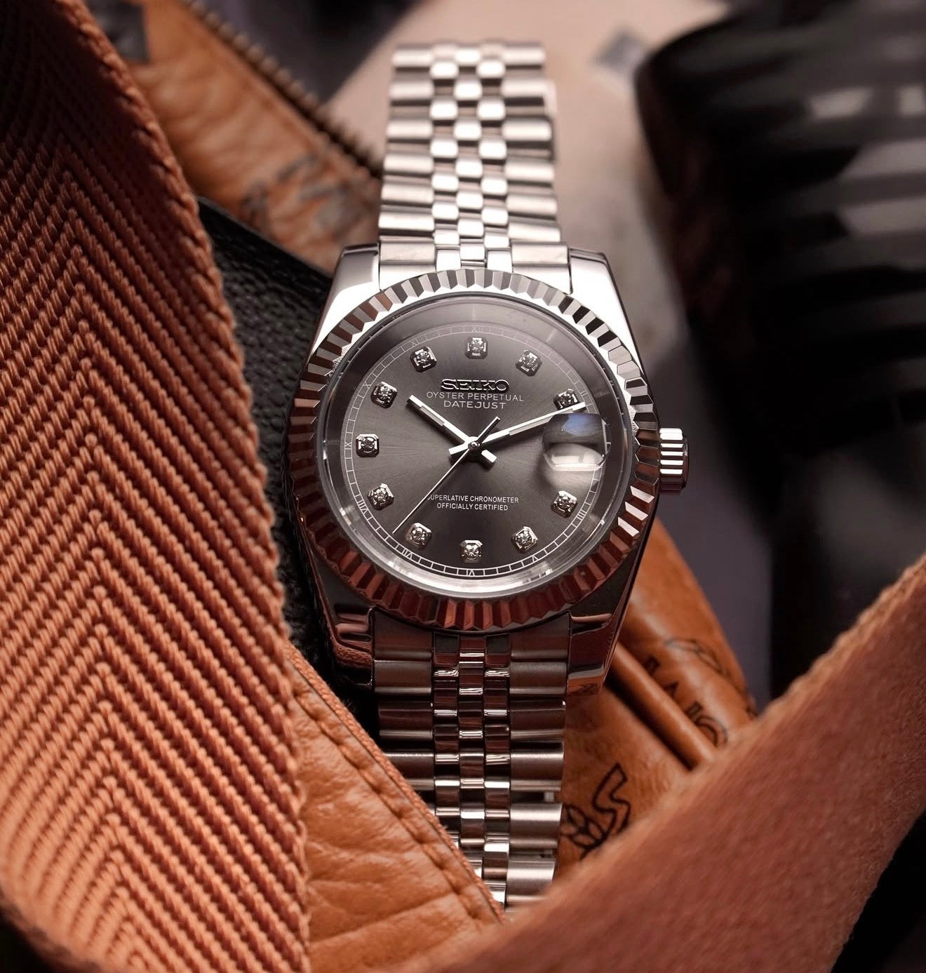Seiko Datejust Mod ‘Grey Diamond Dial’ 36/39
