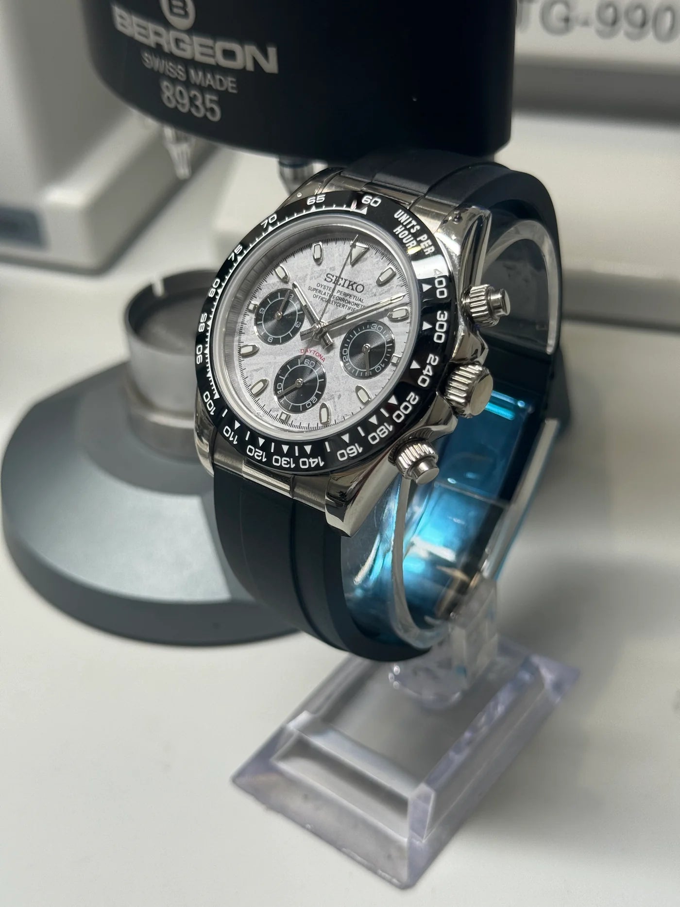 Seiko Daytona Mod Oyster-flex ‘Grey Meteorite Dial’ 40