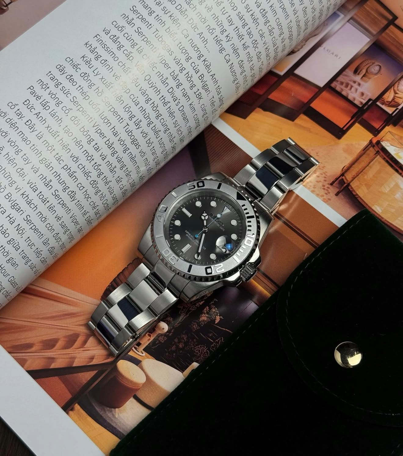 Seiko Yachtmaster Mod ‘Silver Steel/ Rhodium Bezel’ 40