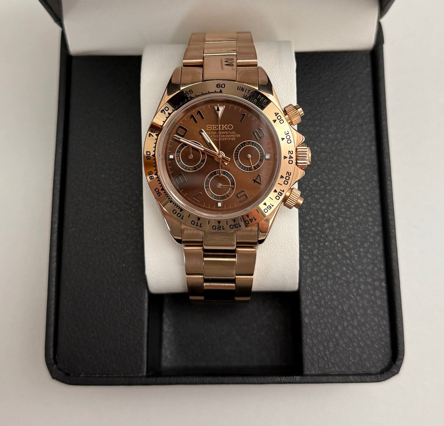 Seiko Daytona Mod ‘Full Rose Gold/ Chocolate Dial’ 40