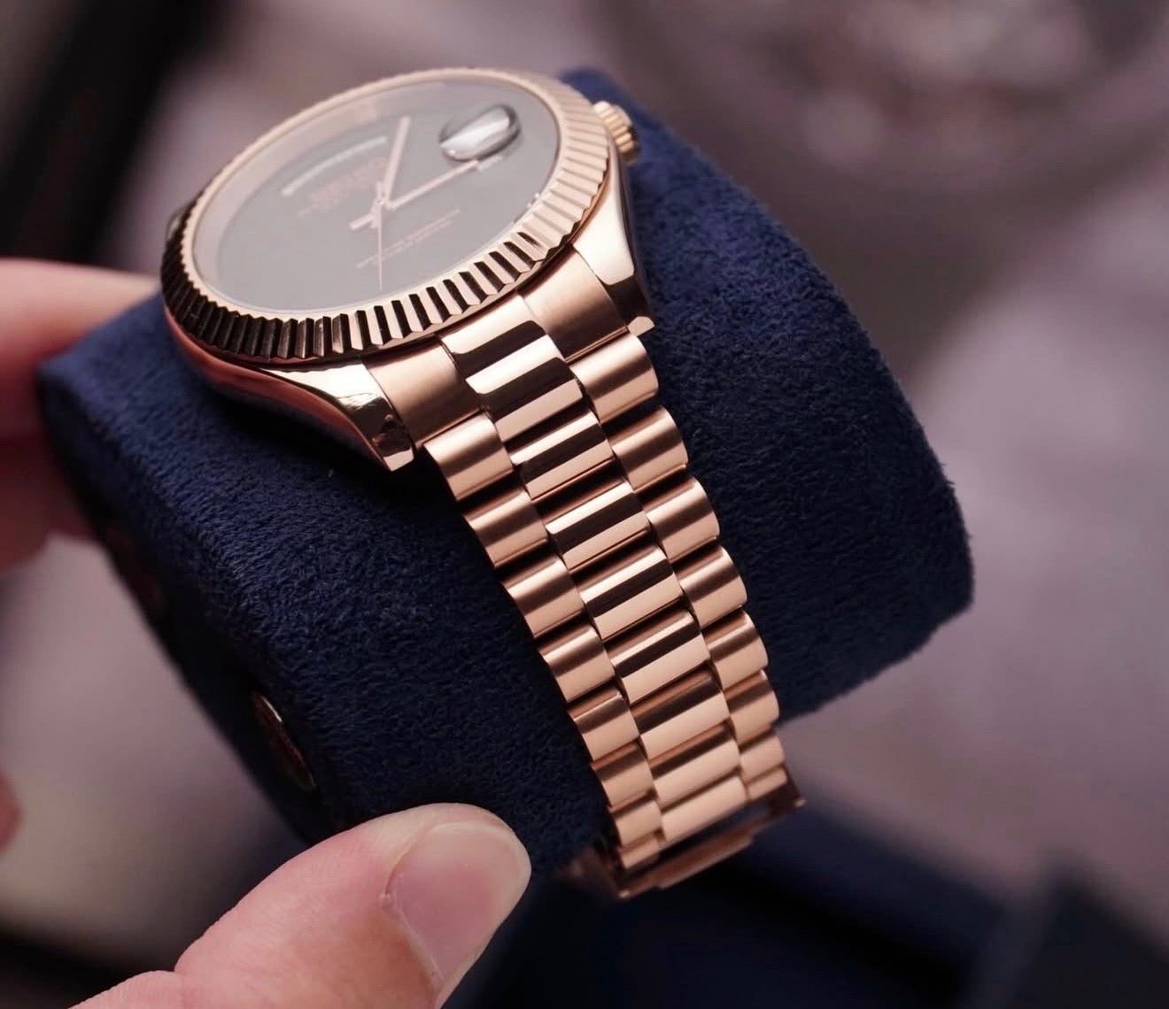 Seiko Day-date Mod Rose Gold ‘All Black Dial’ 36/39
