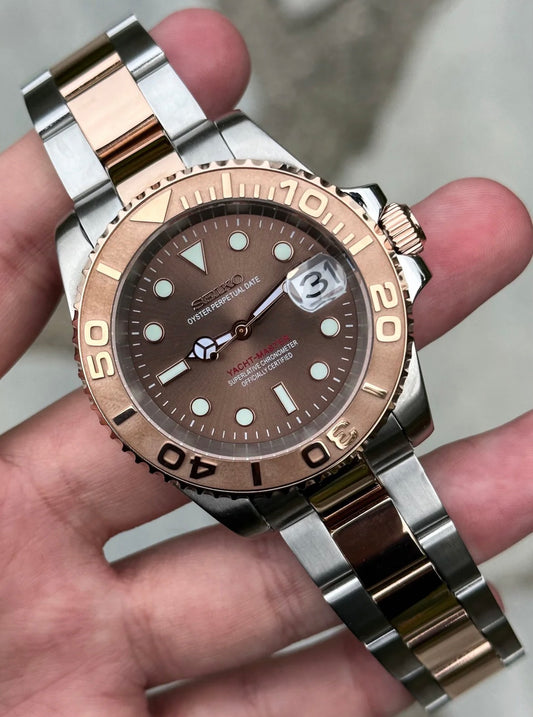 Seiko Yachtmaster Mod ‘Rose Gold Two-Tone Chocolate Dial’ 40