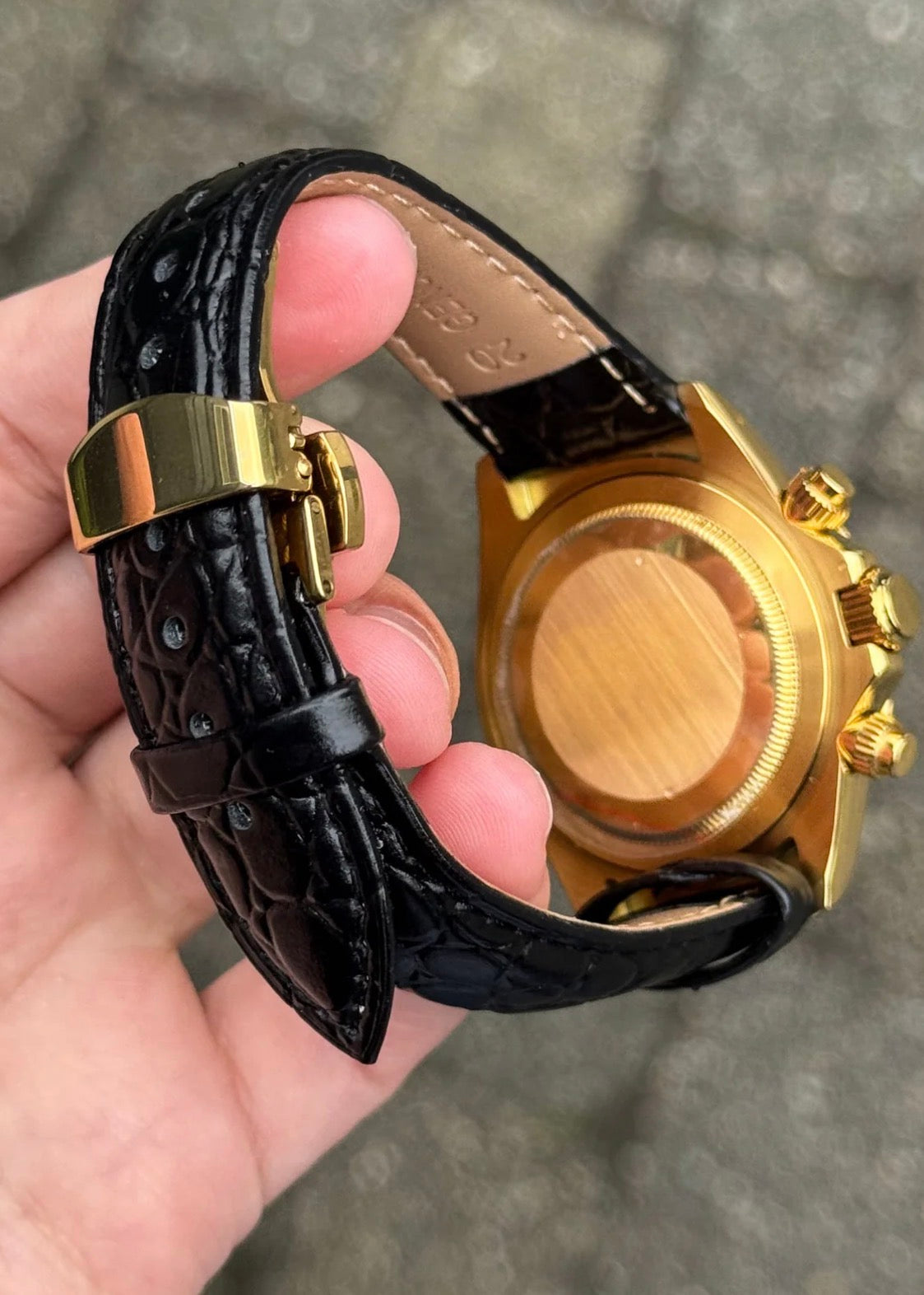 Seiko Daytona Mod ‘Gold Black Leather Strap’ 40