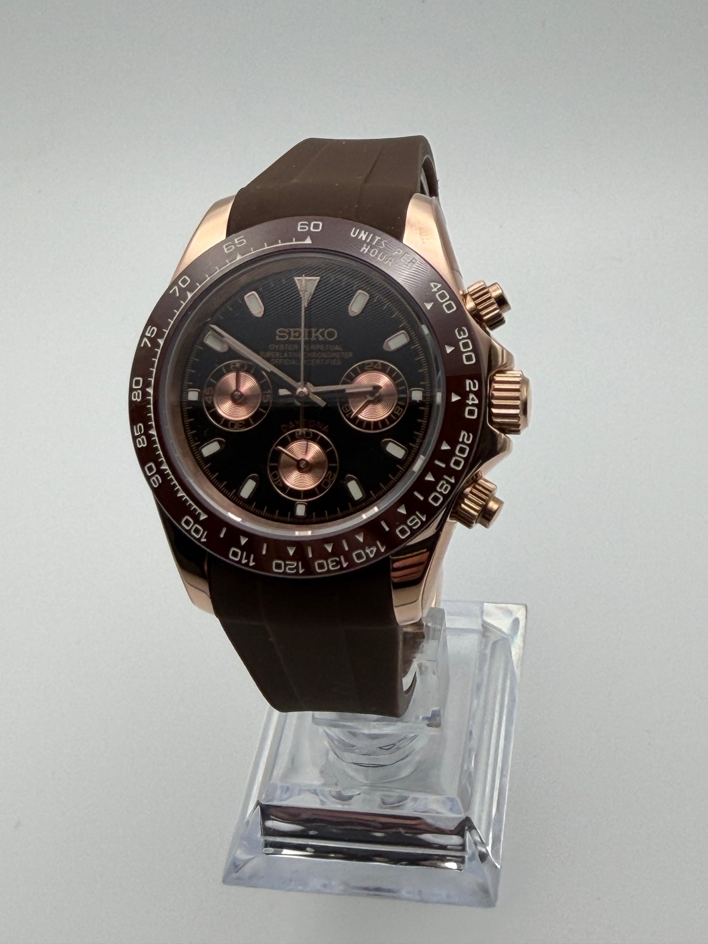 Seiko Daytona Mod ‘Caramel Mocha Black Dial’ 40