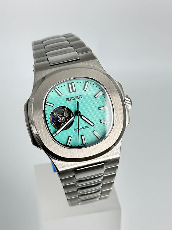 Seiko Nautilus Mod ‘Open Heart Turquoise Dial’ 40
