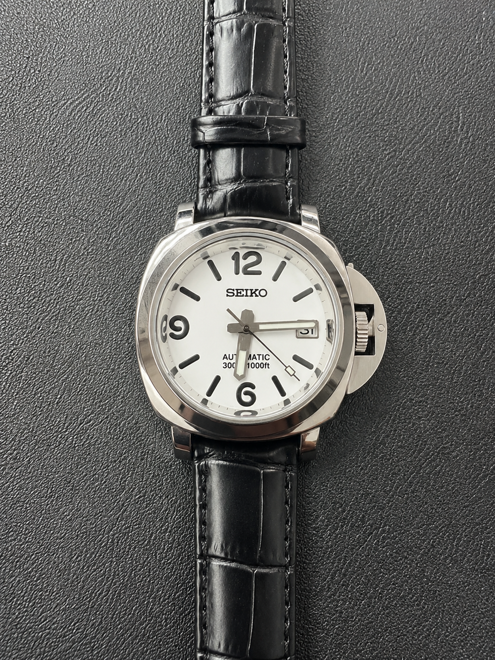 PanSeiko Mod ‘White Dial Leather Strap’ 42