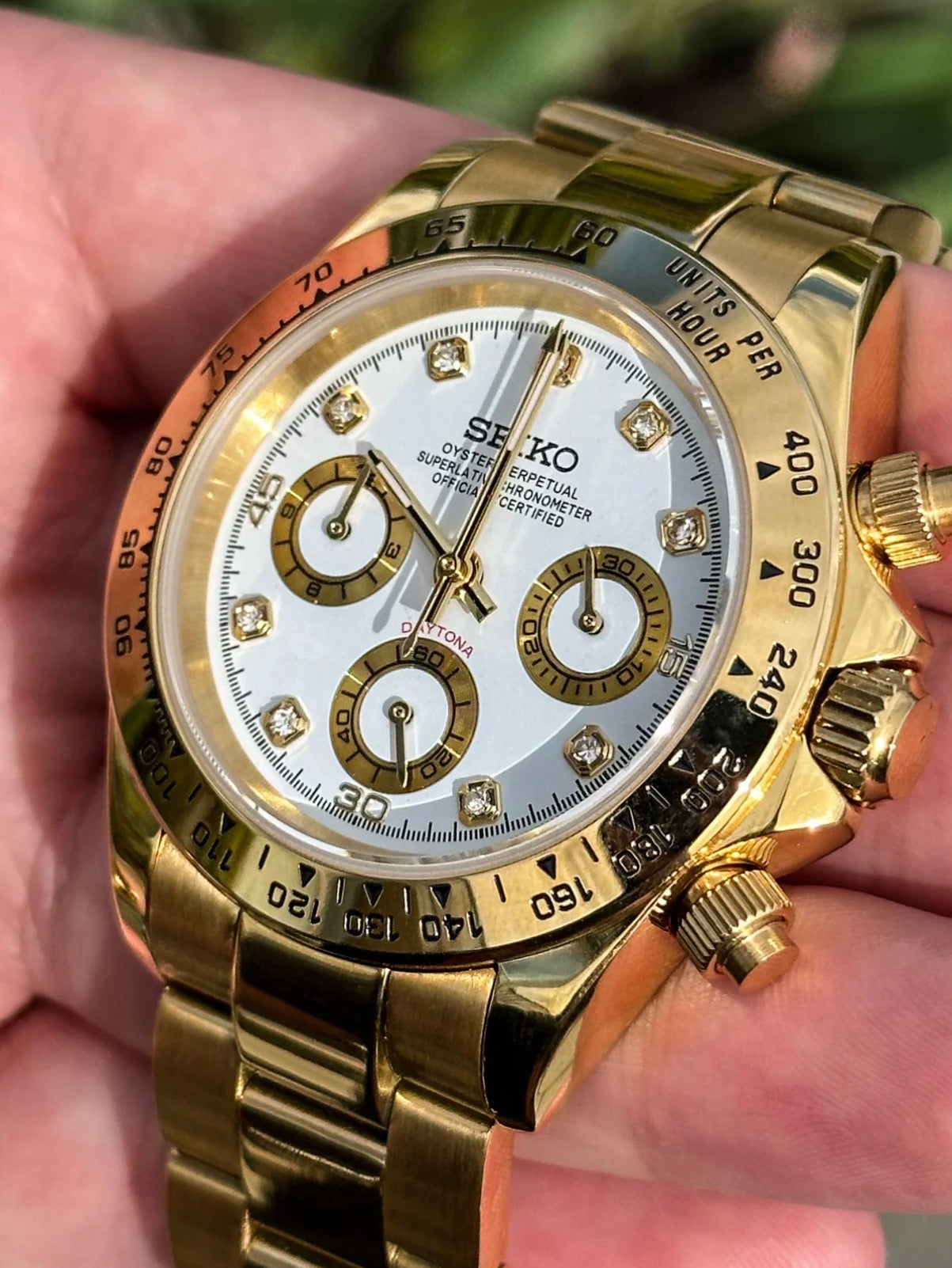 Seiko Daytona Mod ‘White Diamond Dial’ 40