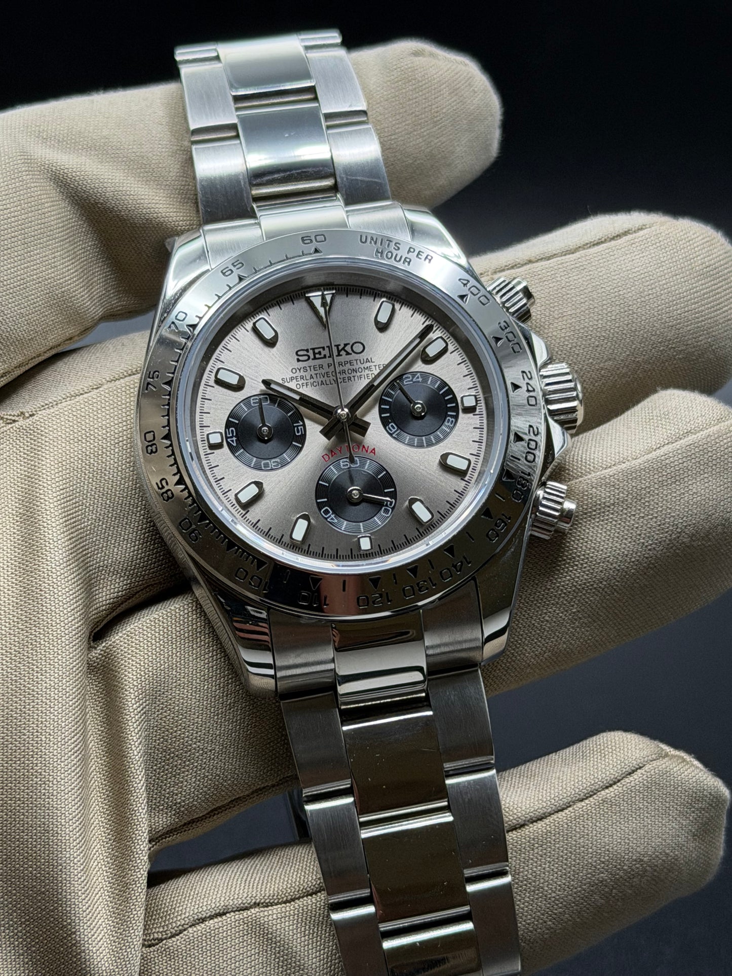 Seiko Daytona Mod ‘Silver Bezel Ghost’ 40