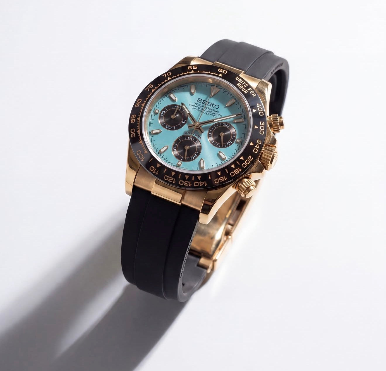 Seiko Daytona Mod Gold Oyster-flex ‘Tiffany Dial’ 40