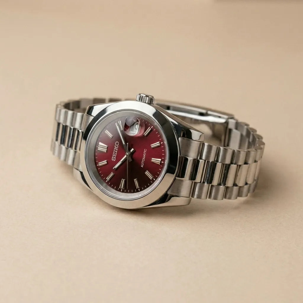Seiko Date-just mod ‘Burgundy Dial’ 36/39