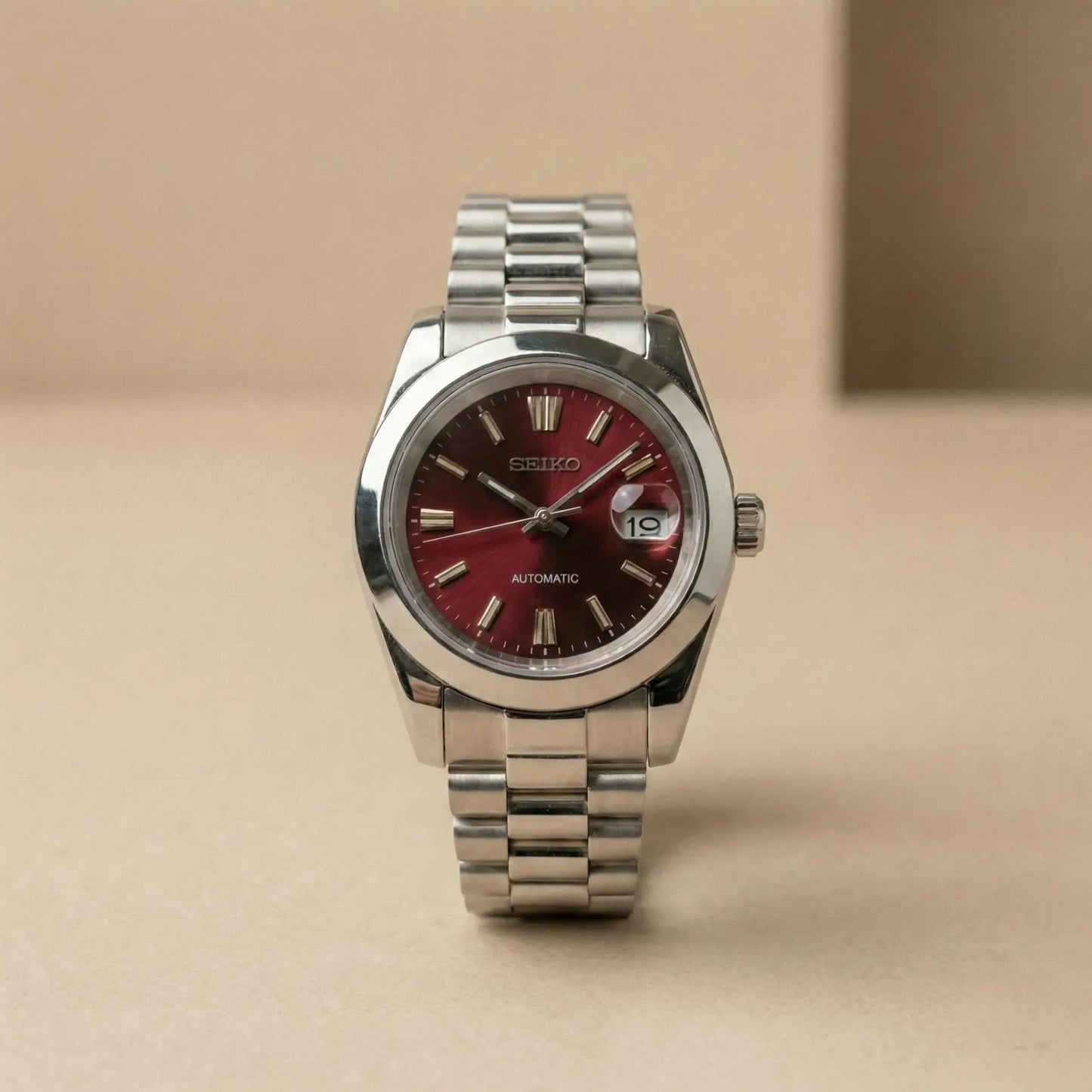 Seiko Date-just mod ‘Burgundy Dial’ 36/39
