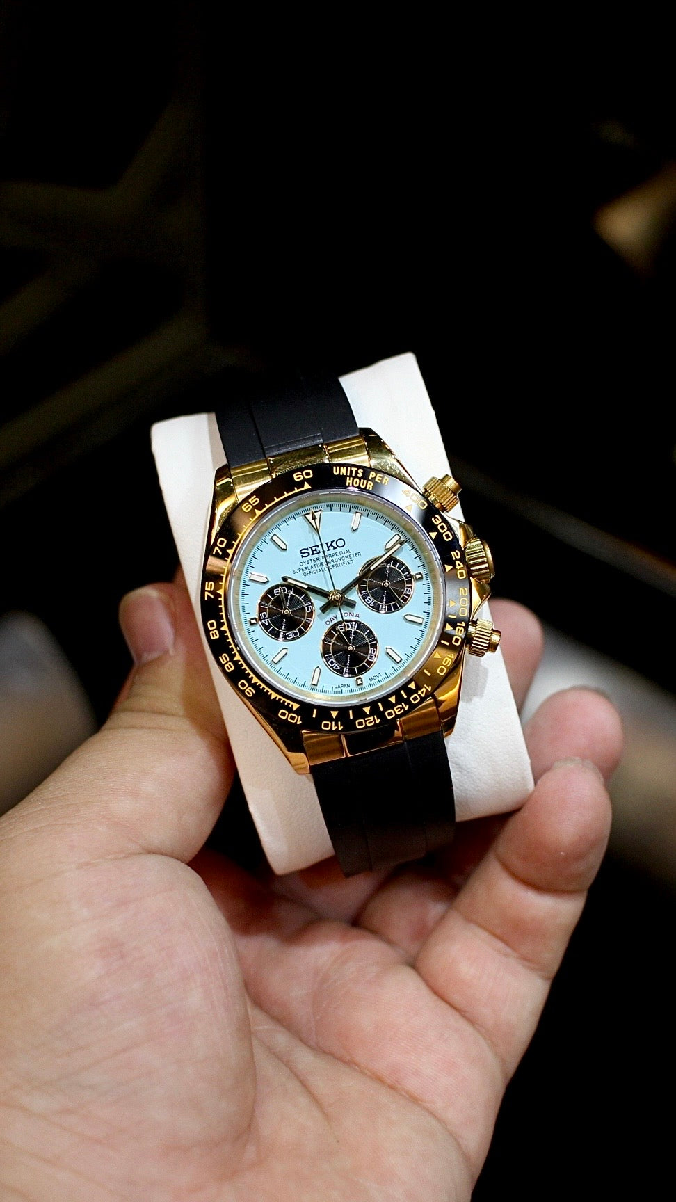 Seiko Daytona Mod Gold Oyster-flex ‘Tiffany Dial’ 40