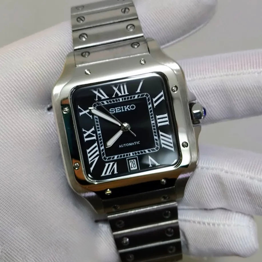 Seiko Santos Mod ‘Steel/ Black Automatic Dial w/Date’ 39mm