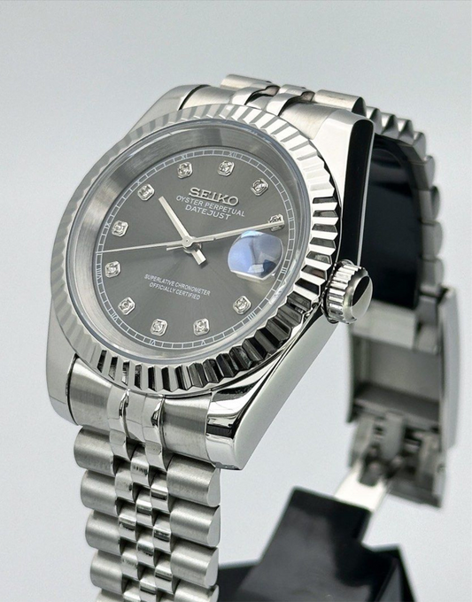 Seiko Datejust Mod ‘Rhodium Dial’ w/Diamonds 36/39