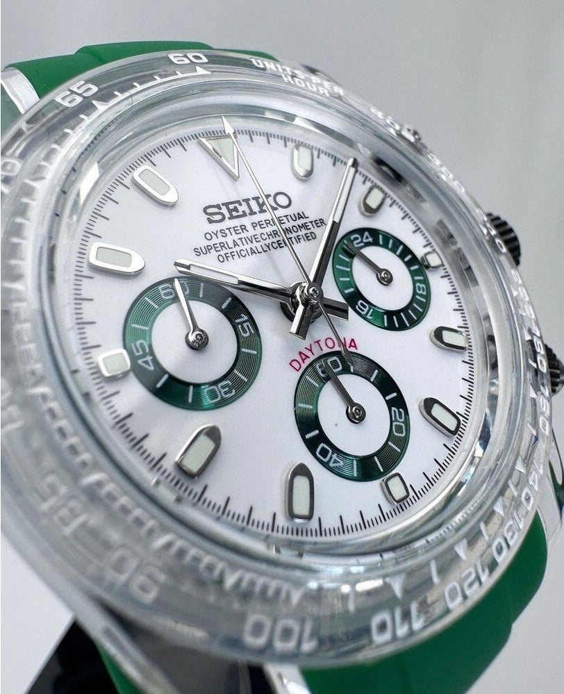 Seiko Daytona Mod ‘White Hulk Acrylic Case’ 40
