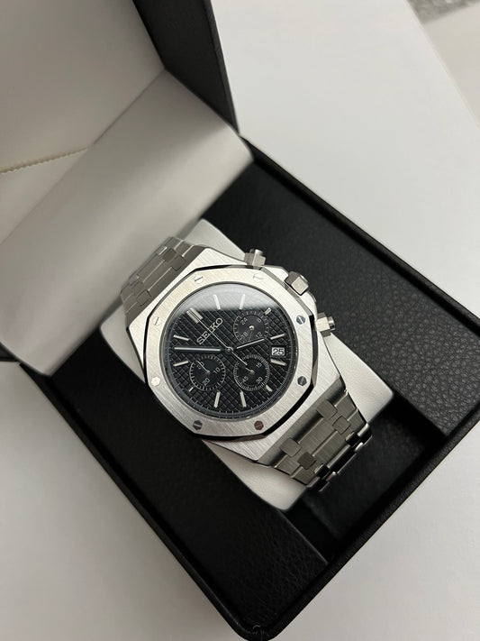 Seiko Royal Oak Mod ‘Steel Black Chrono’ 42