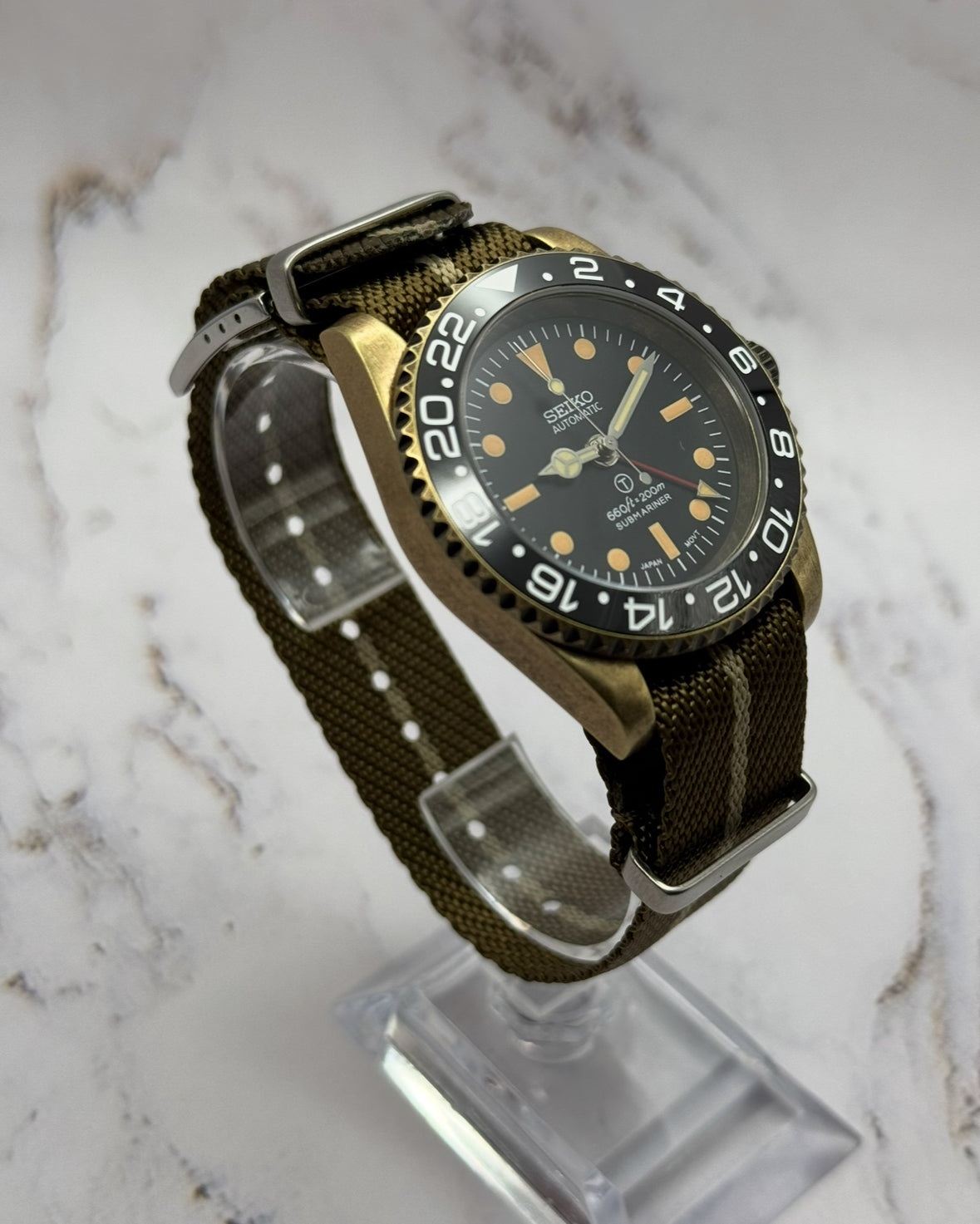 Seiko Bronze GMT Mod - Submariner Dial 40mm