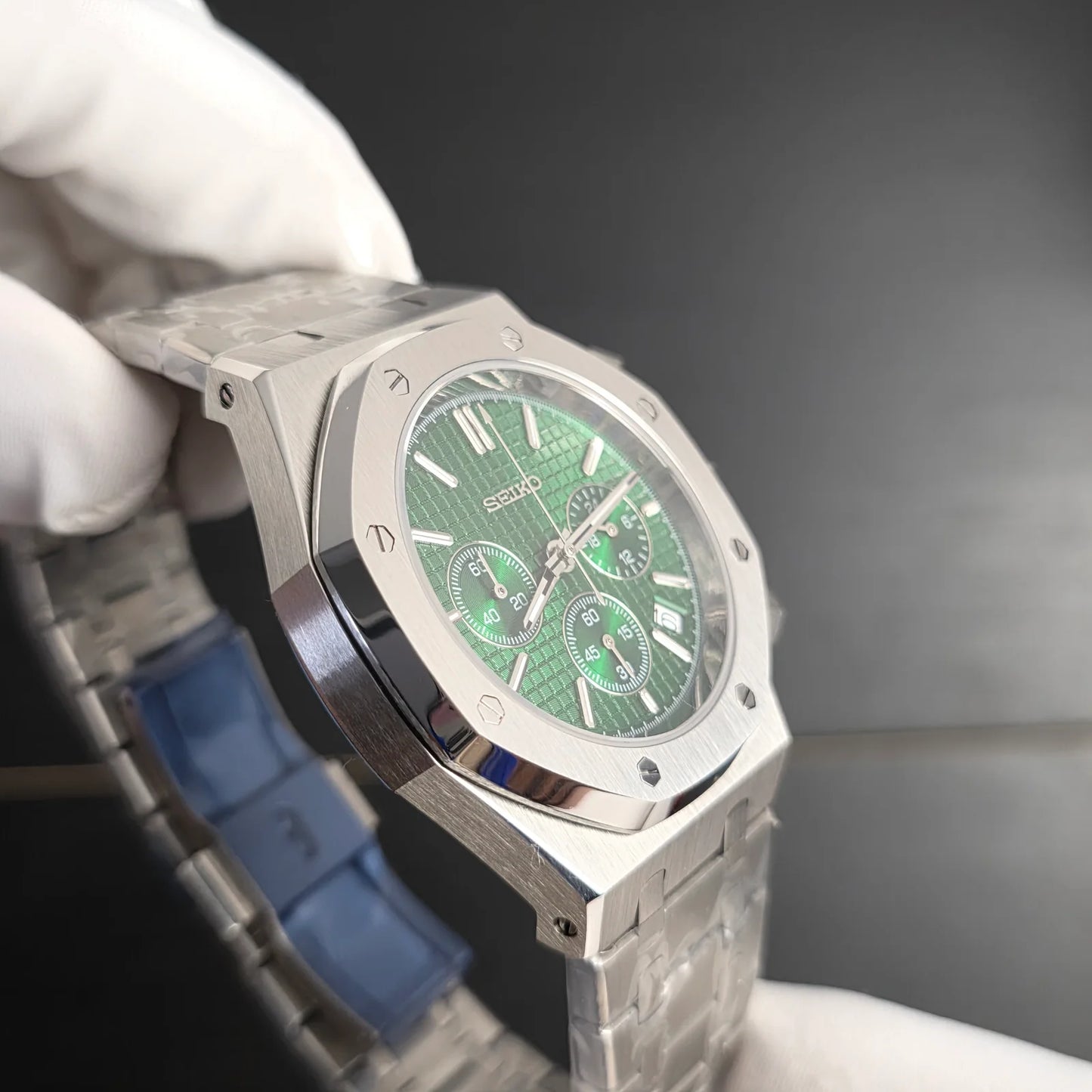 Seiko Royal Oak Mod ‘Chronograph Green Dial’ 42