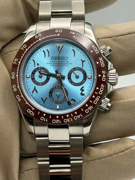 Seiko Mod Daytona ‘Platinum Blue Arabic Dial’ 40