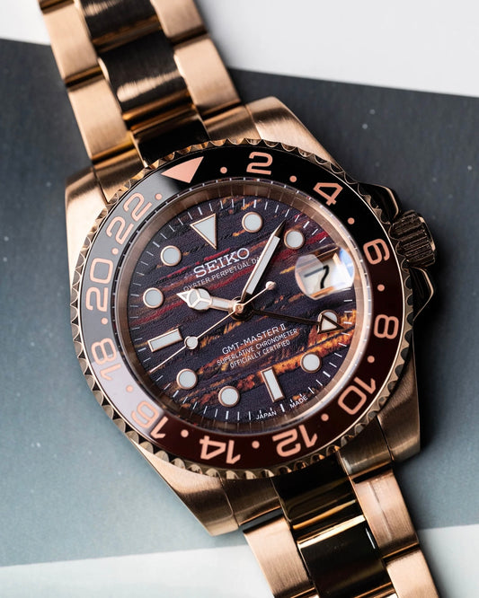 Seiko GMT- Master II Mod Rose Gold ‘Tiger Iron’ 40