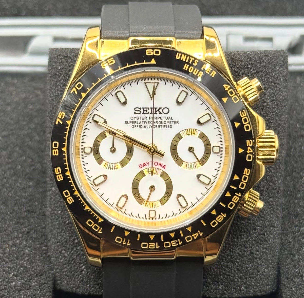 Seiko Daytona Mod Oysterflex ‘Gold White Dial’ 40