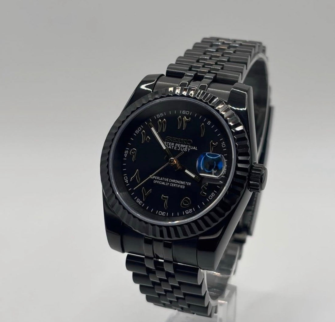 Seiko Datejust Mod Black PVD ‘Gold Arabic Dial’ 39mm