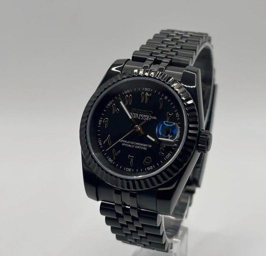 Seiko Date-just Mod Black PVD ‘Gold Arabic Dial’ 39mm