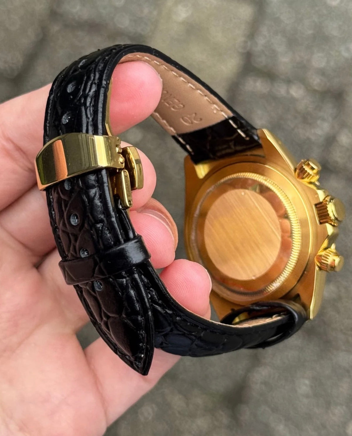 Seiko Daytona Mod ‘Gold Black Leather Strap’ 40