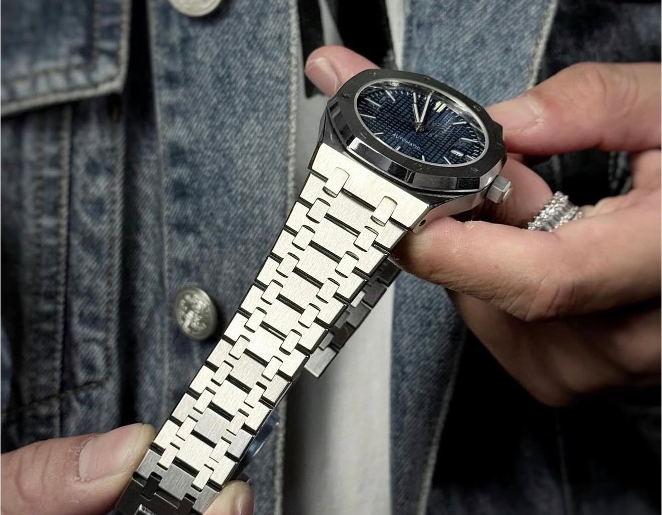Seiko Royal Oak Homage Watch – Navy Blue Dial, NH35 Automatic