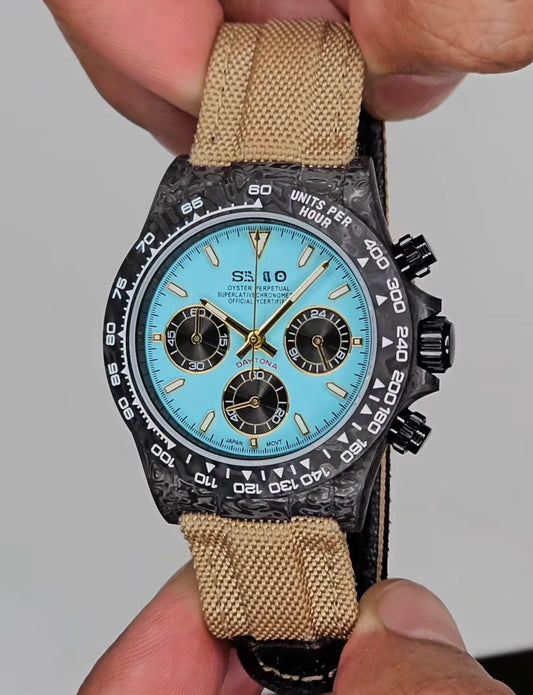 Seiko Daytona Mod ‘Carbon Fibre Tiffany Dial’ 40