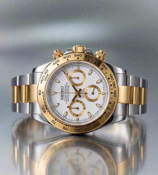 Seiko Daytona Mod ‘Gold Two-Tone White Dial’ 40