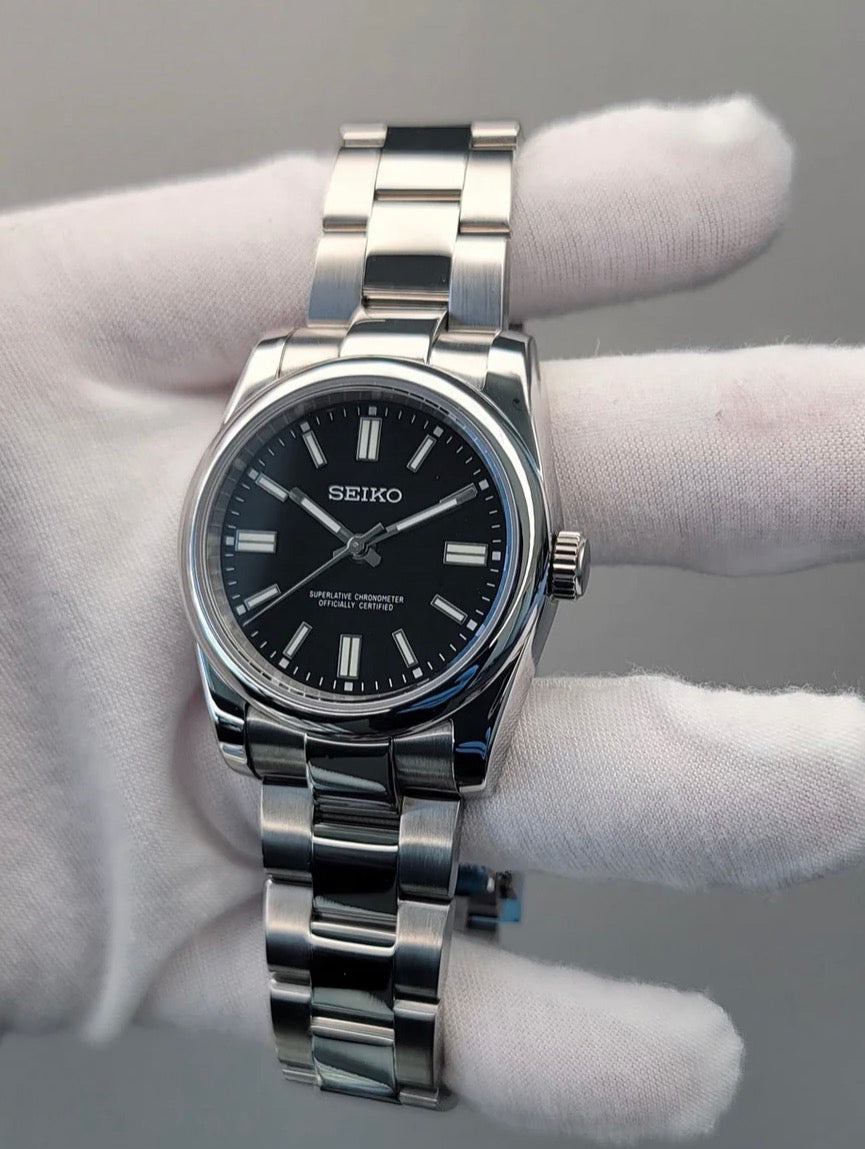 Seiko OP Mod ‘Black dial No date’ 36/39