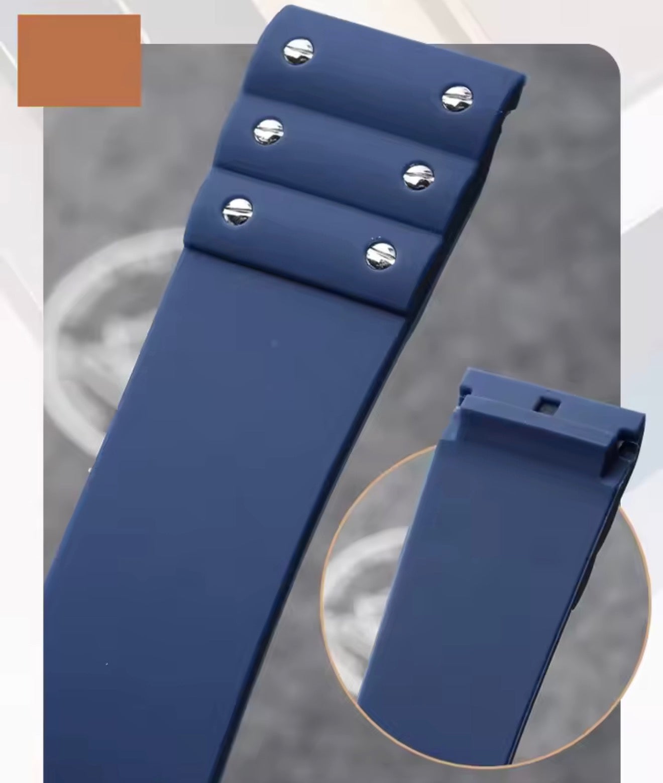 Santos Mod Rubber Strap (Blue/ Black)
