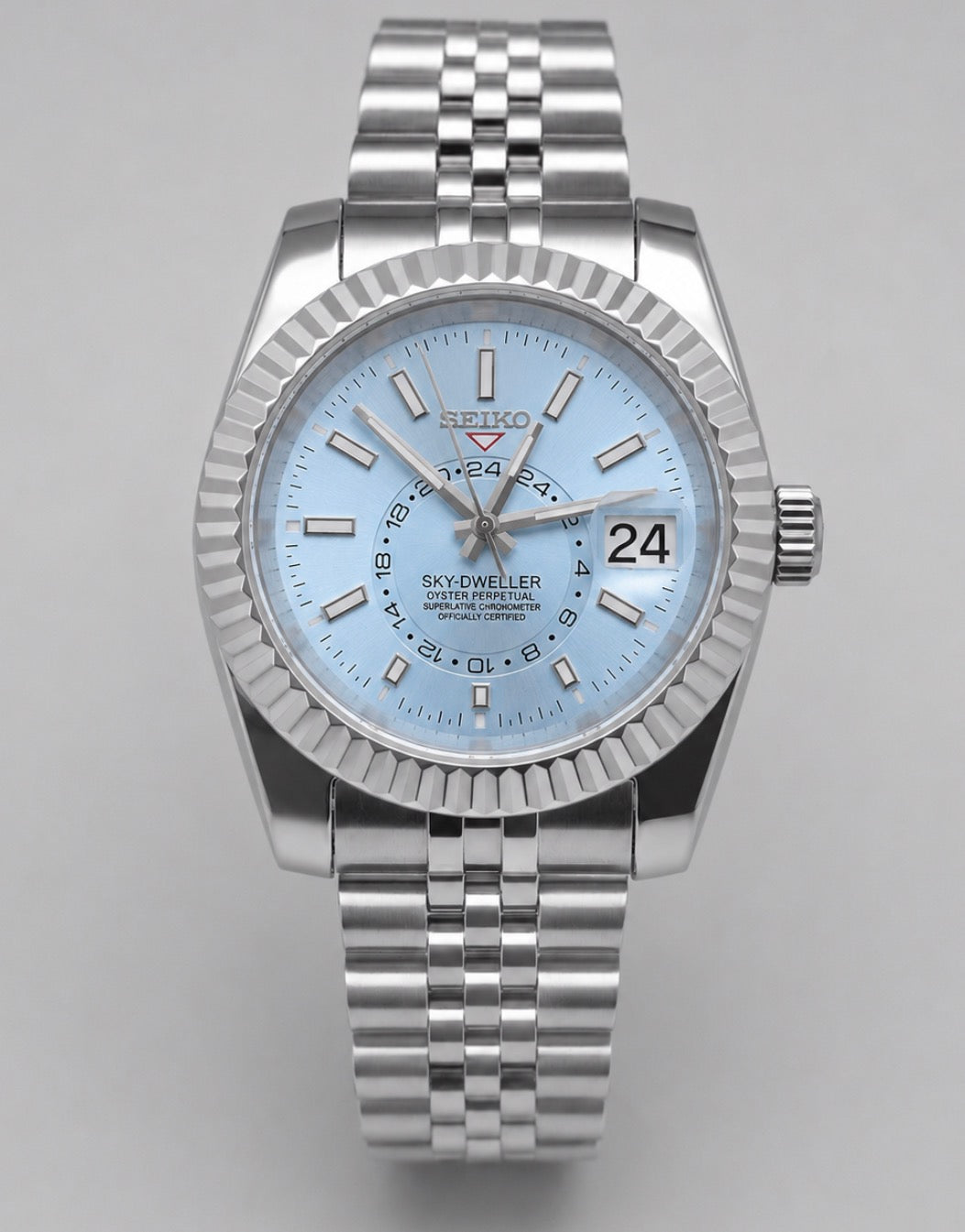Seiko Sky-Dweller Mod ‘Steel/ Ice Blue Dial’ 40