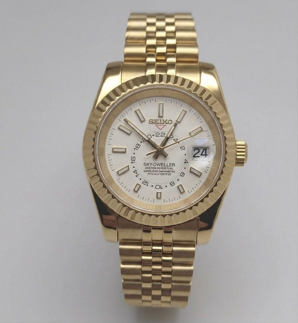 Seiko Sky-Dweller Mod ‘Gold White Dial’ 40
