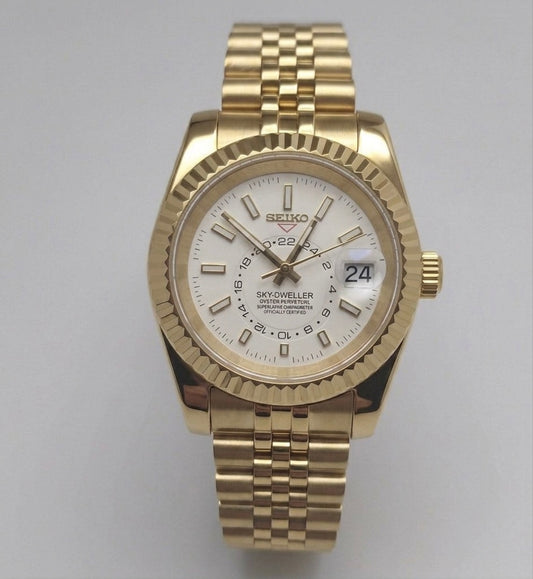 Seiko Sky-Dweller Mod ‘Gold White Dial’ 40