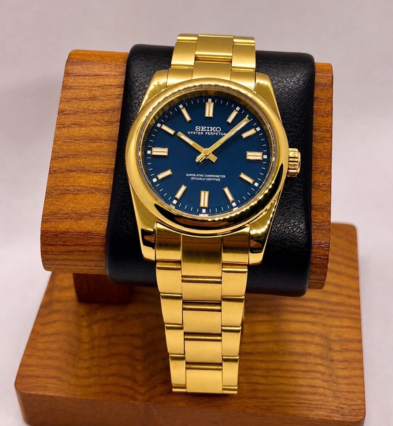 Seiko Oyster Perpetual Mod ‘Gold Blue Dial’ 36/39