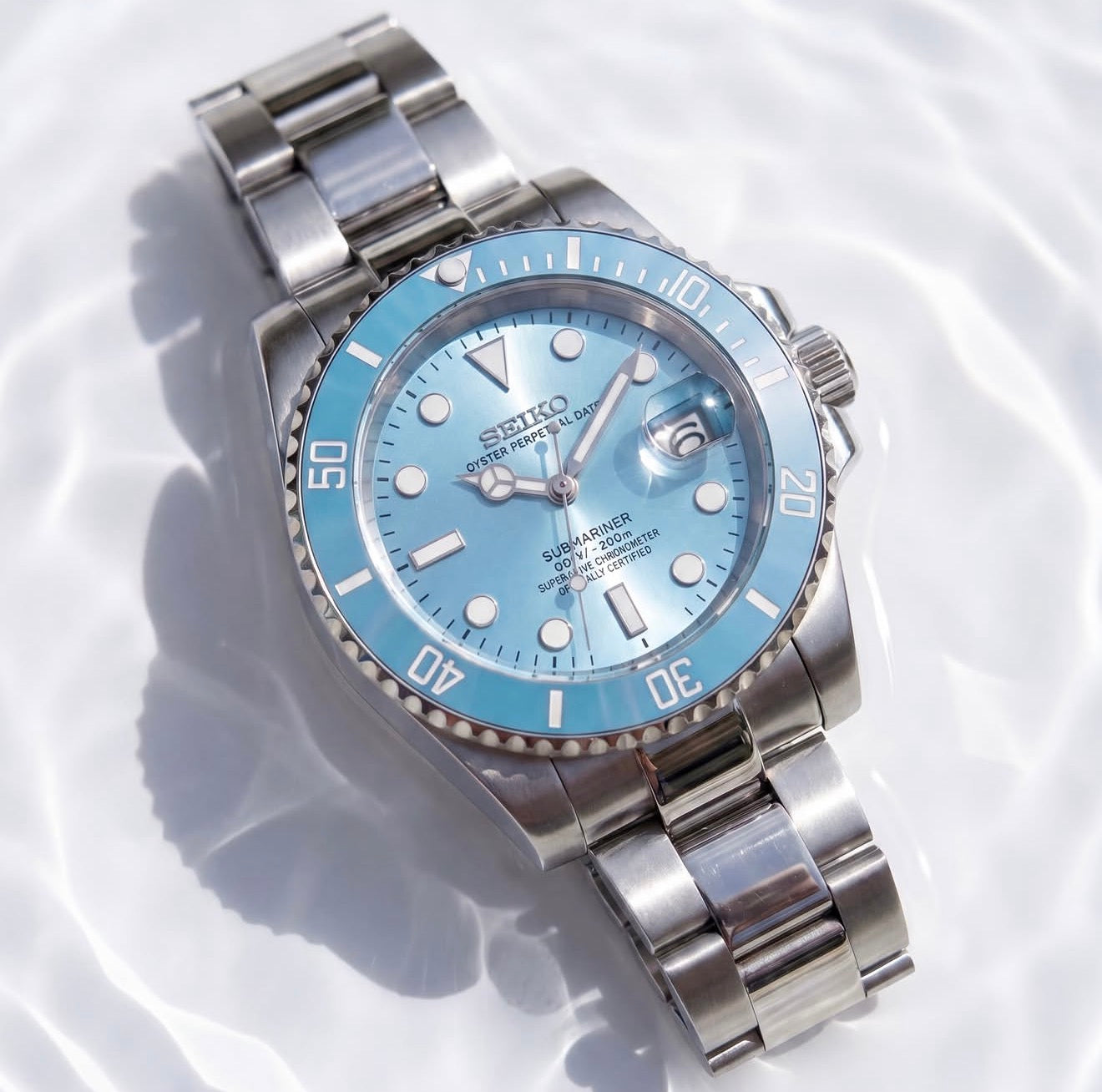 Seiko Submariner Mod ‘Ice Blue’ 40