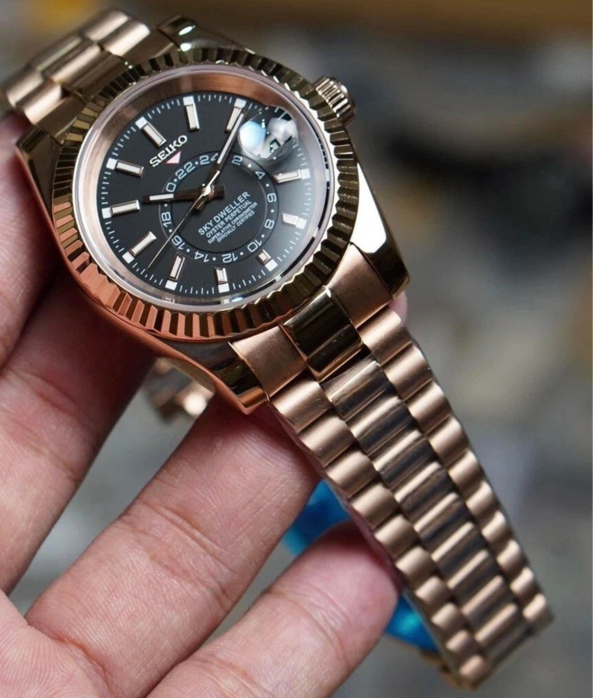 Seiko Sky- Dweller Mod ‘Rose Gold/ Black Dial’ 41mm